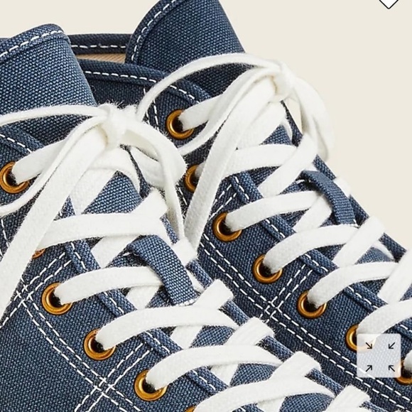 J. Crew High Top Lace Up Sneakers Midnight Ivory Women's Size 8 Blue White - Picture 2 of 10